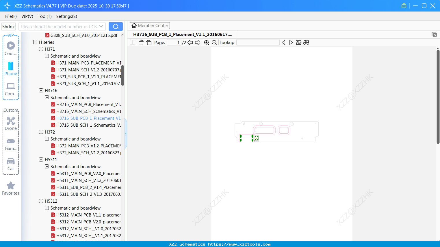 Infinix H3716_SUB_PCB_1_Placement_V1.1_20160617